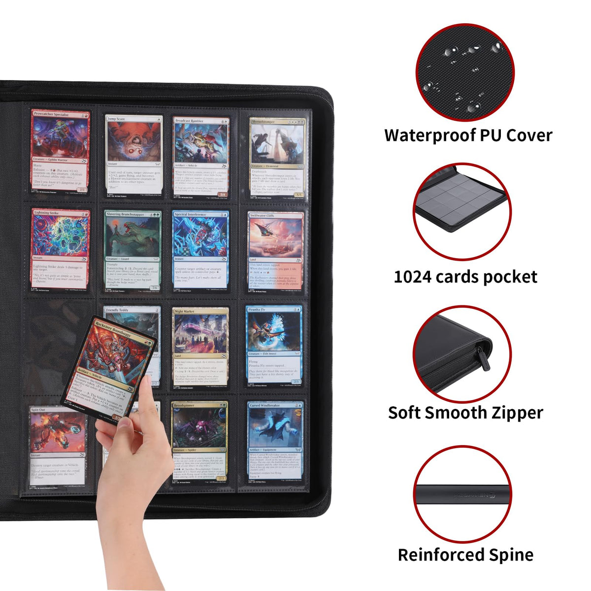 Snewkcdy Snekdy waterproof PU leather cover protects cards from moisture.
