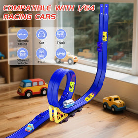 Snidov track attached to window for on-the-go play