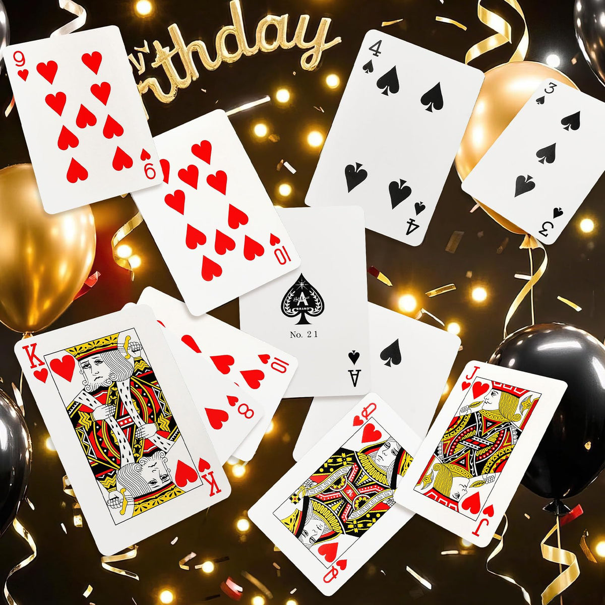 SNLN 132Pcs casino decor vegas style banner backdrop.