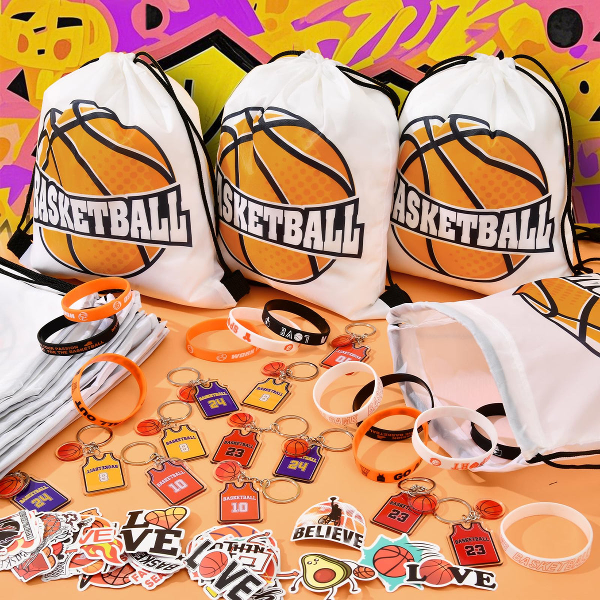 SNLN basketball party decor enhances the event vibe and energy.