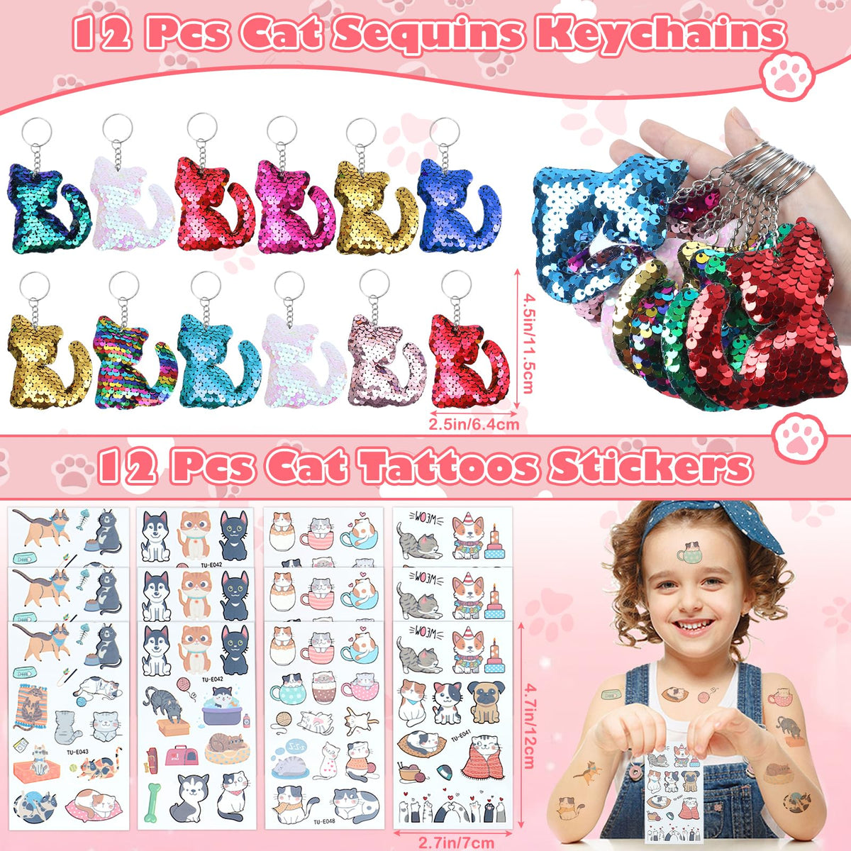 SNLN sequined cat keychain adds shine to backpacks