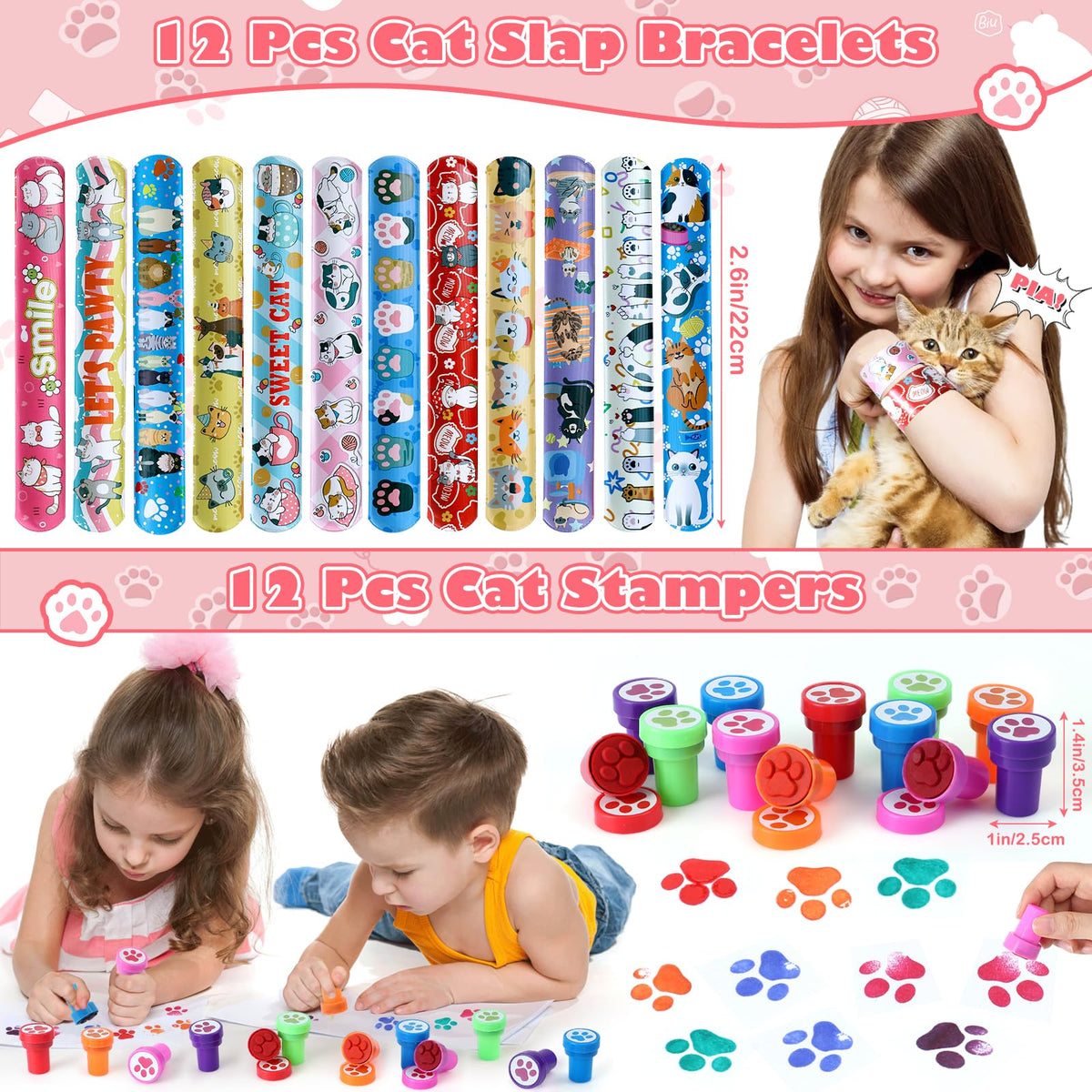 SNLN cat slap bracelet in bright colors for party activities