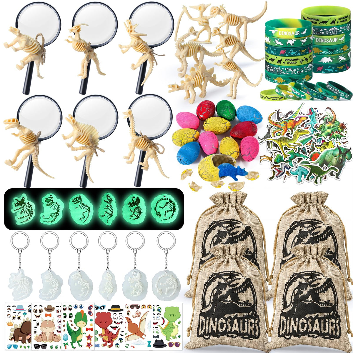 SNLN dinosaur party favors kit with a complete celebration set for kids.