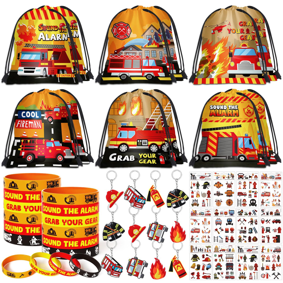 SNLN fire-truck drawstring bag in six styles for durable party favors.