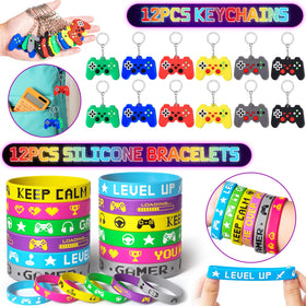 SNLN game-controller keychains are durable party favors.