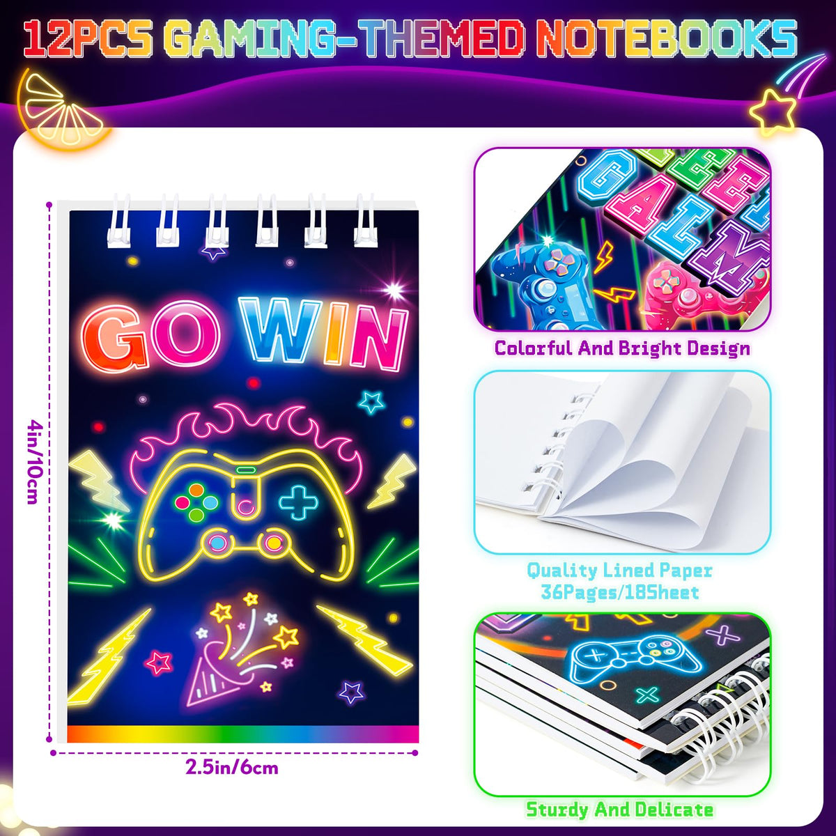 SNLN game-themed gift bags add colorful flair to birthday loot.
