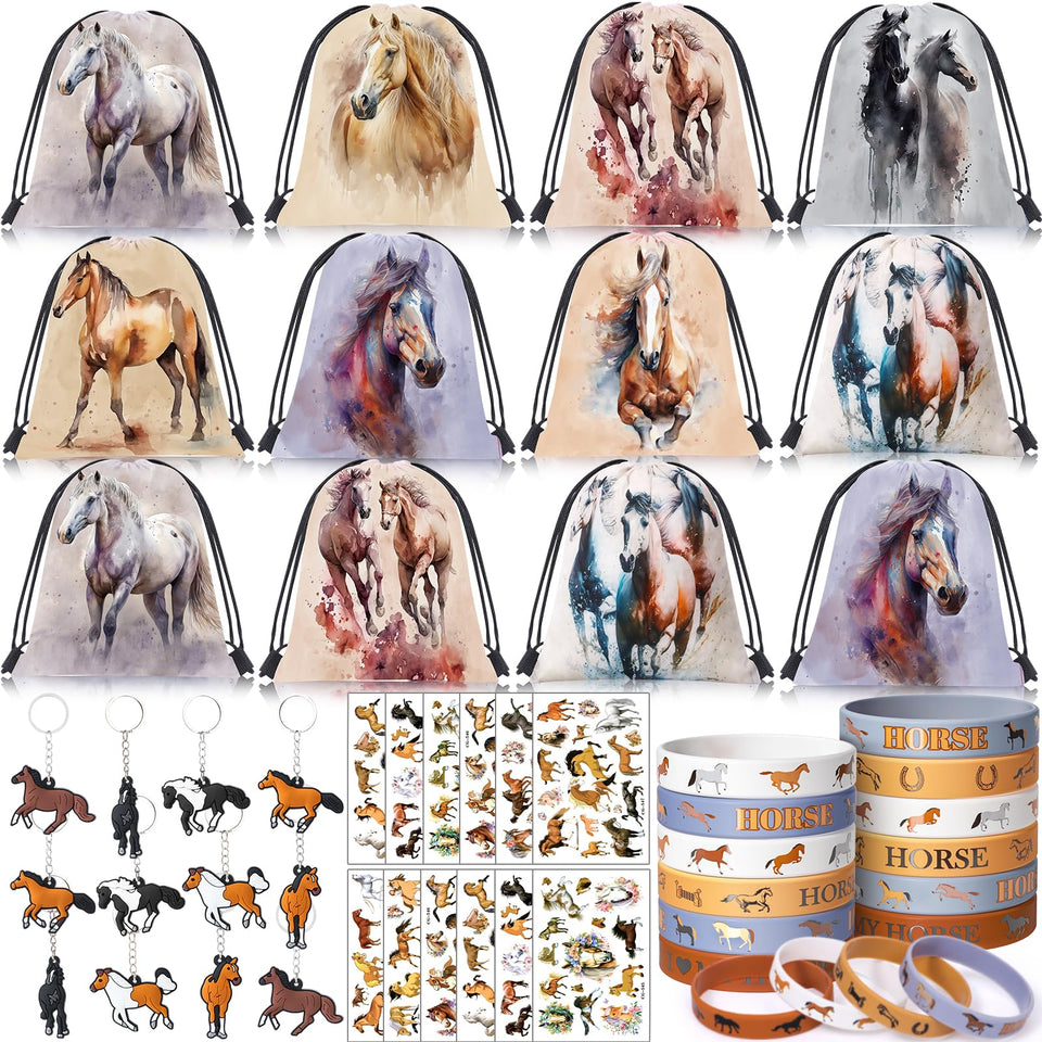 SNLN horse drawstring bags for party favors and easy gift options