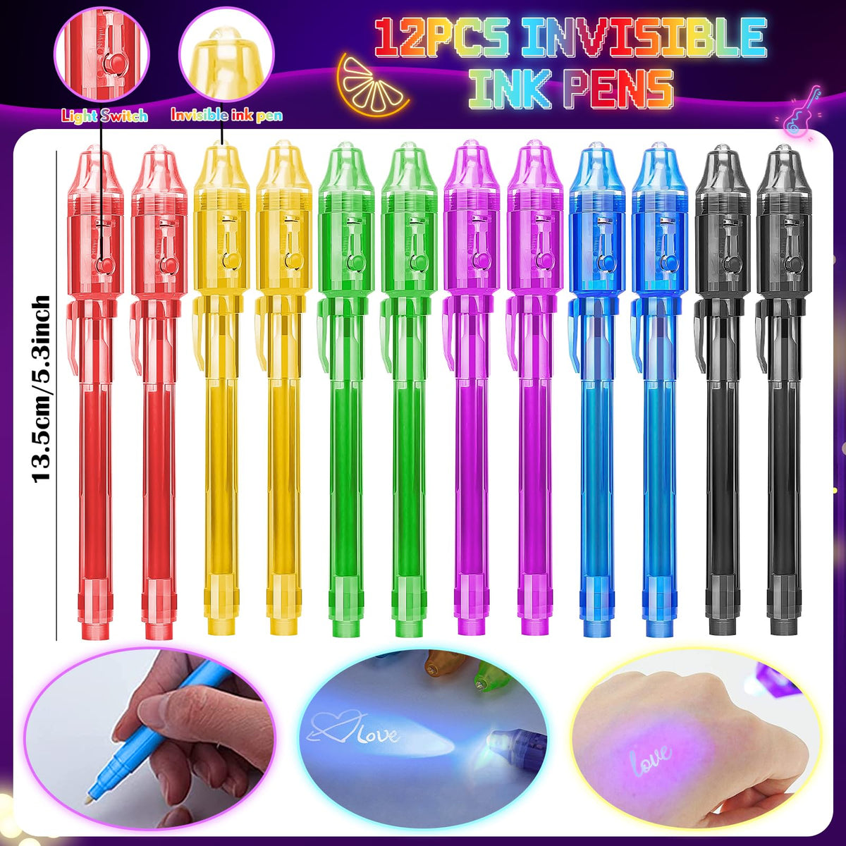 SNLN invisible ink pens reveal playful surprises for party crafts.