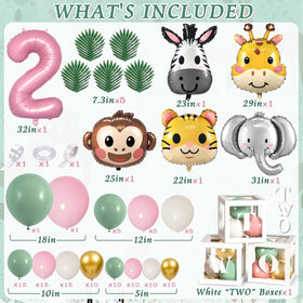 SNLN Jungle animal foil balloons add playful safari drama to the celebration.
