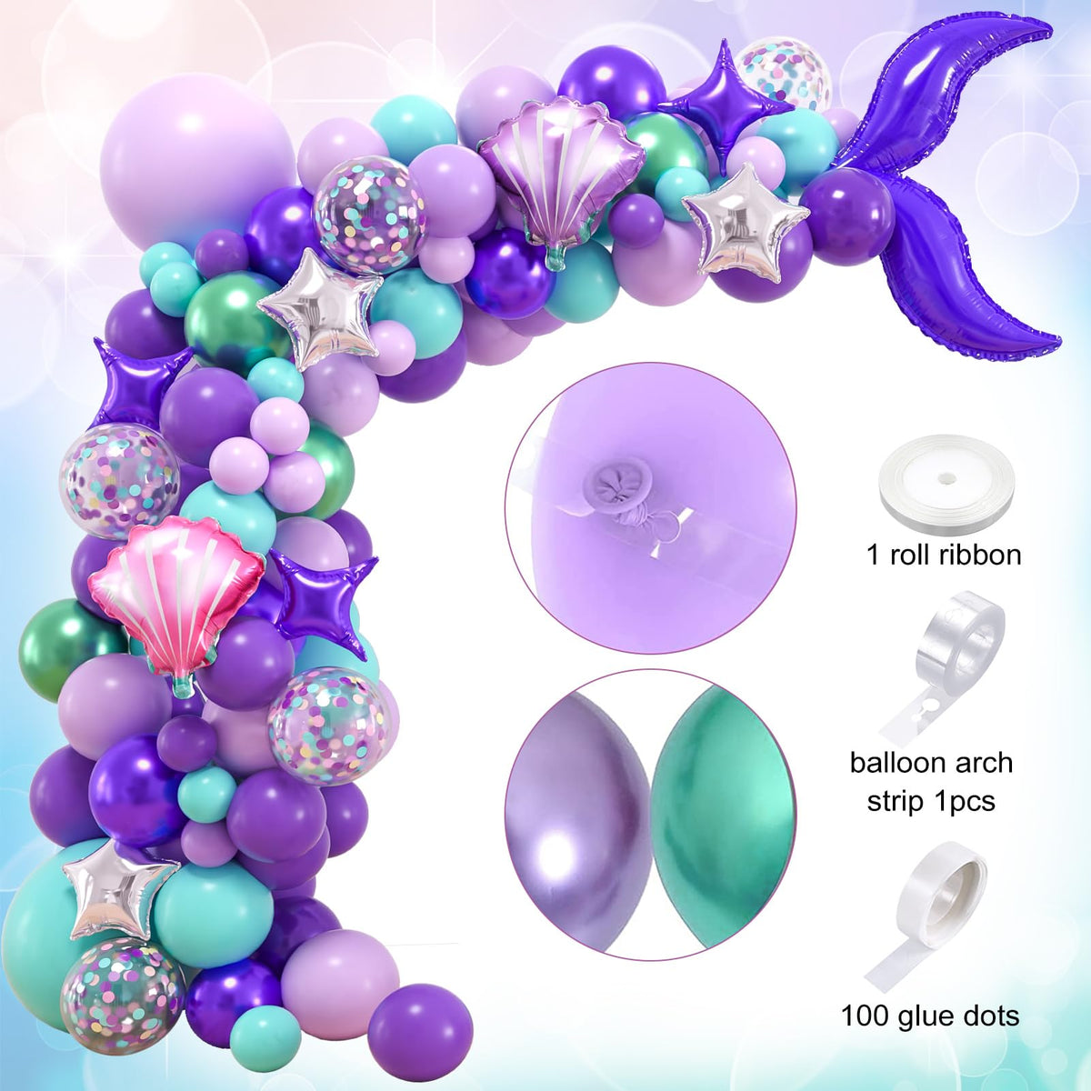 SNLN star foil balloons sparkle in a mermaid themed scene.