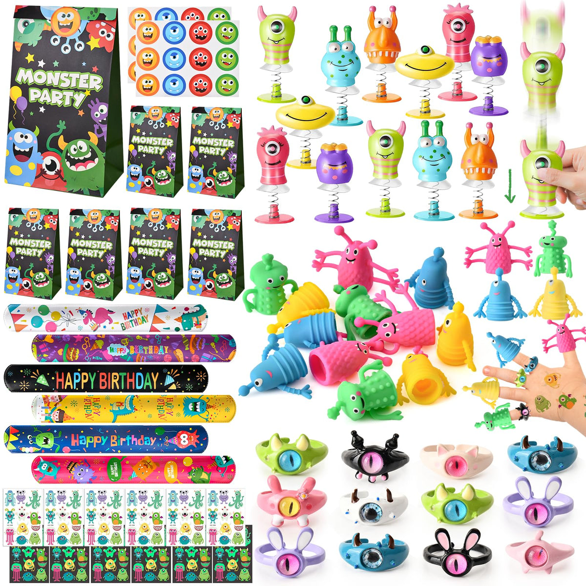 SNLN monster party favors bags for kid celebrations, bright and easy to distribute