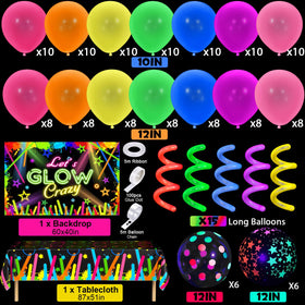 SNLN neon backdrop tablecloth showing discotheque vibe when illuminated