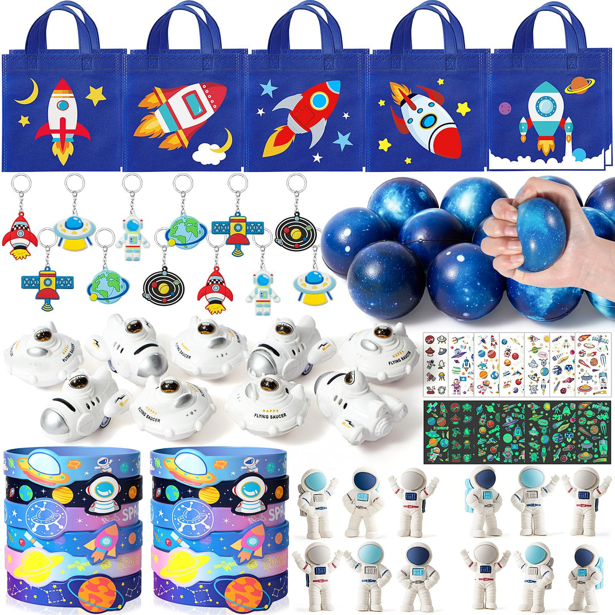 SNLN outer space gift bags with bold designs for party favors and easy cleanup.