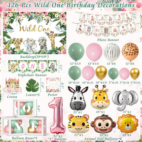SNLN pink sage balloons collection adds playful safari color to photos.