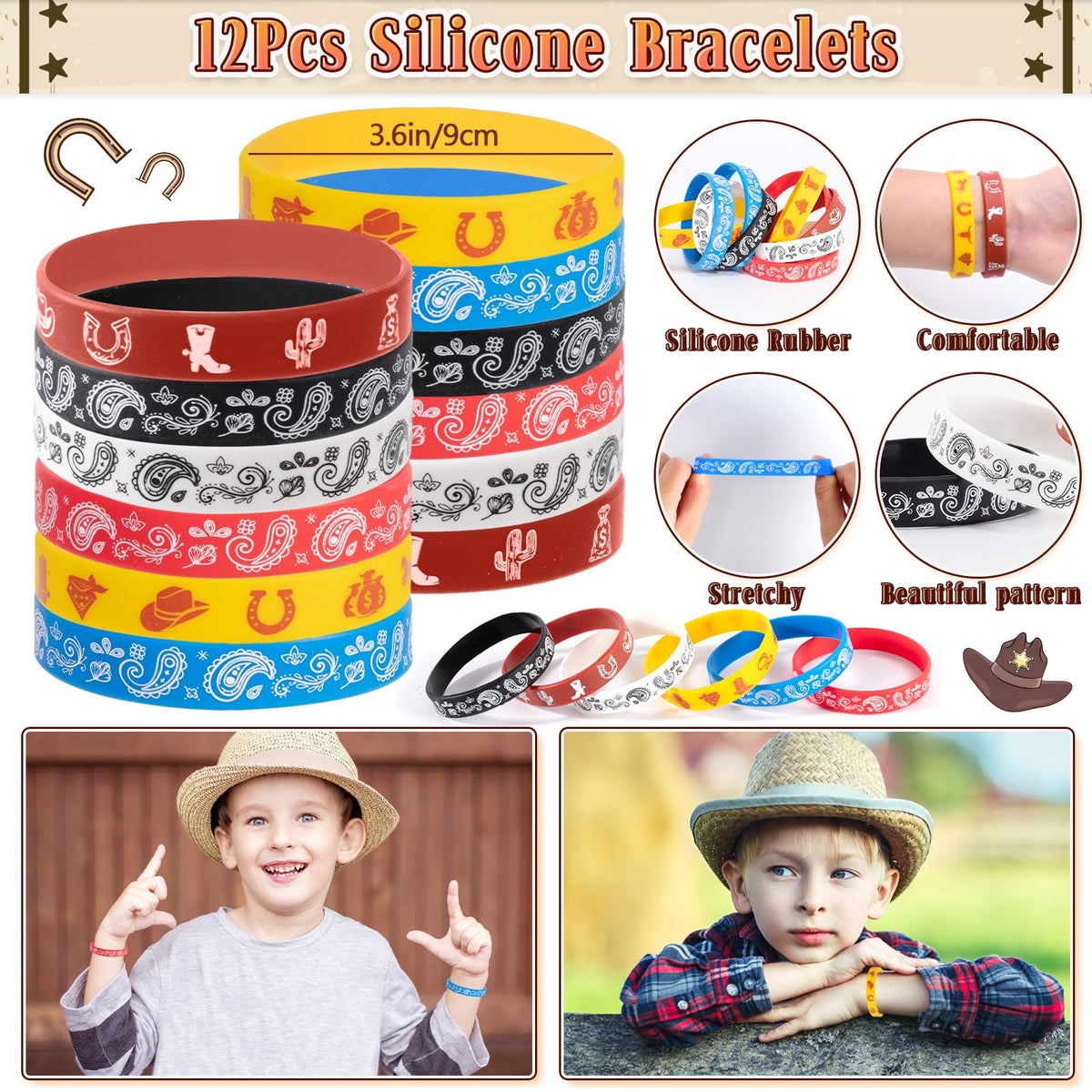 SNLN silicone bracelet set provides colorful wearable decor for kids.