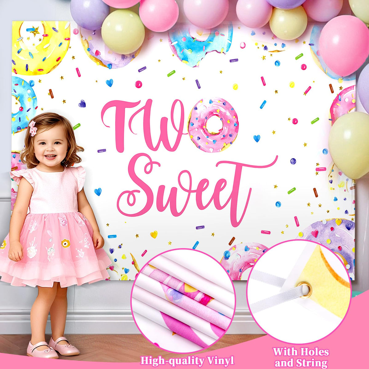 SNLN Two Sweet donut foil balloons boost festive vibes.