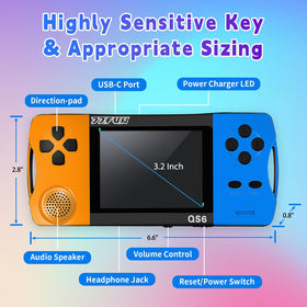 SNONBROS 3.5-inch IPS screen delivering clear visuals for kids' gaming