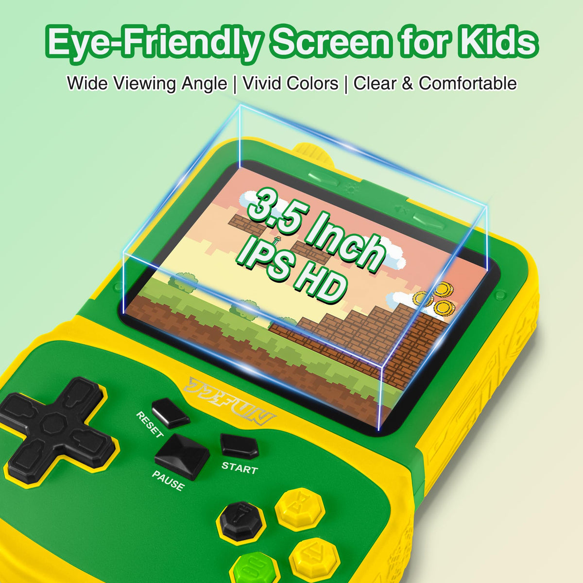 SNONBROS handheld with adjustable brightness supports comfortable play in any light.