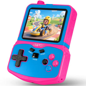 SNONBROS rose red handheld game console front view for portable offline gaming on the go.