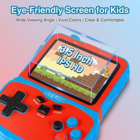 SNONBROS handheld with kickstand enables hands-free play on any surface.