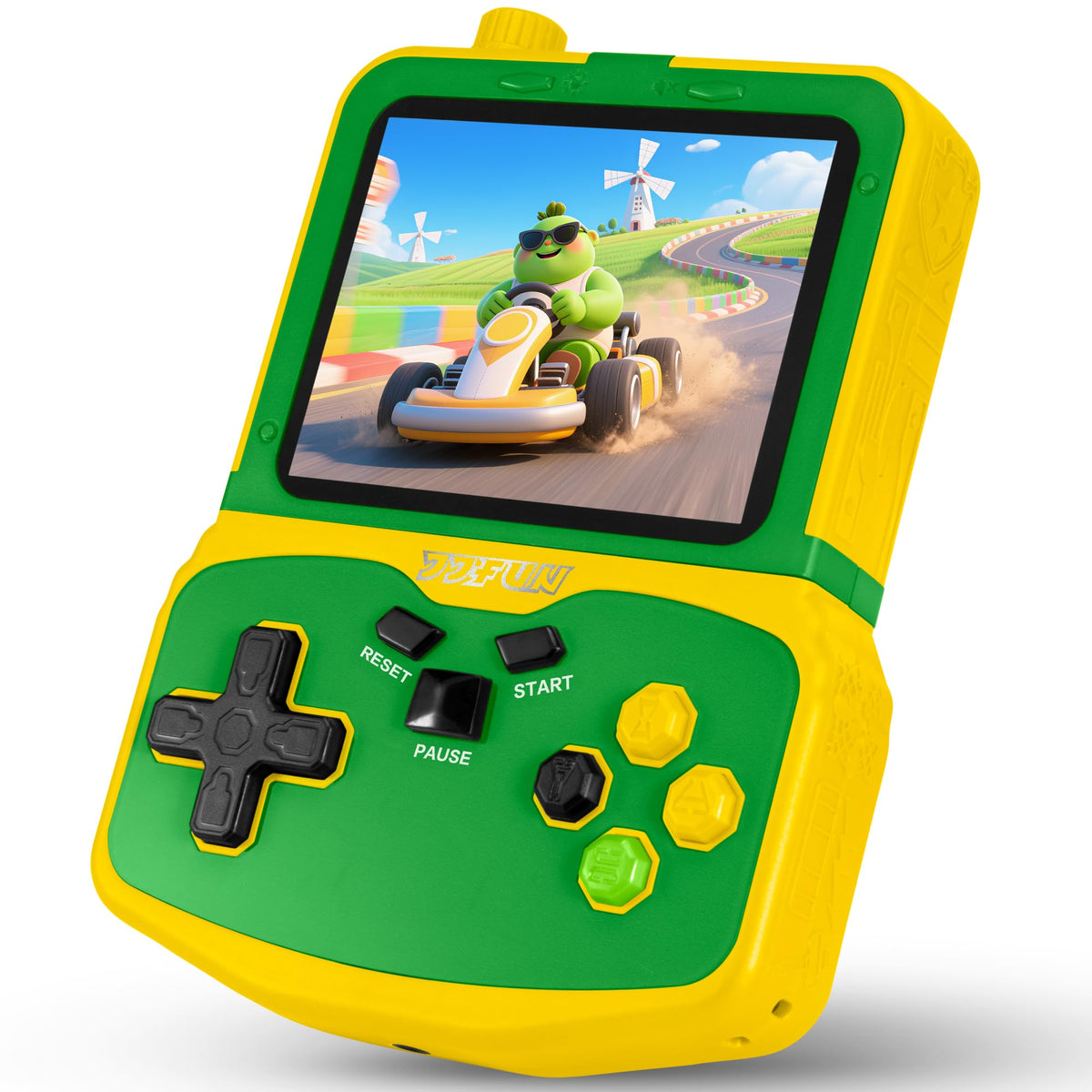SNONBROS kids handheld console with a compact travel-friendly design for on-the-go fun.