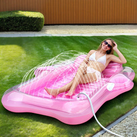 Snowalva inflatable tanning pool lounger in 80x66 size ready for sunlit pool days.