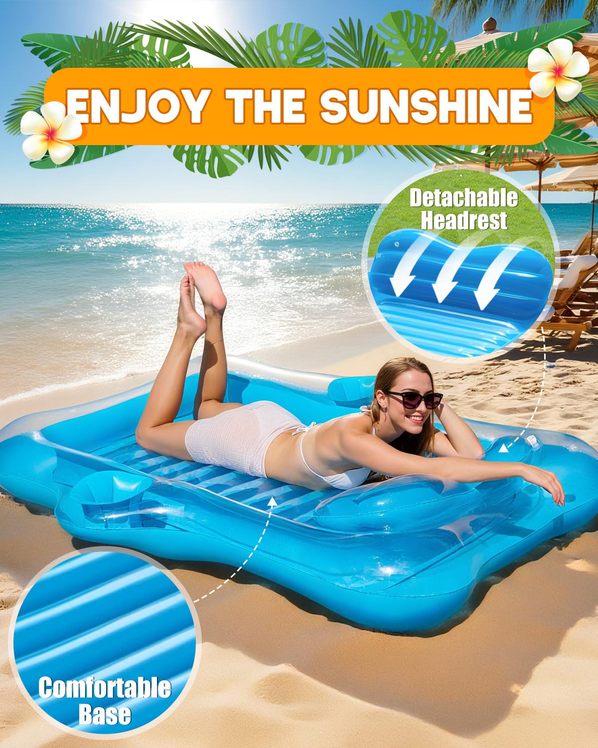 Snowalva tanning pool lounger quick setup for spontaneous poolside enjoyment.