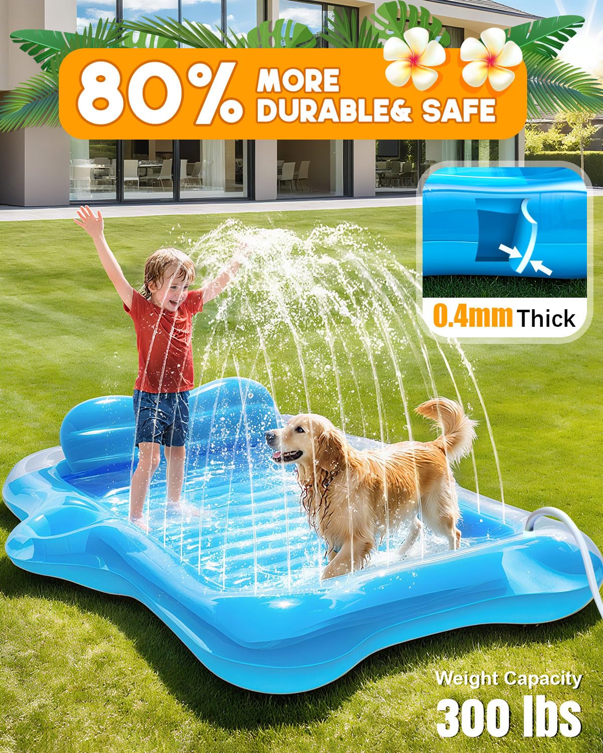 Snowalva tanning pool lounger UV-resistant PVC, durable for summer fun.