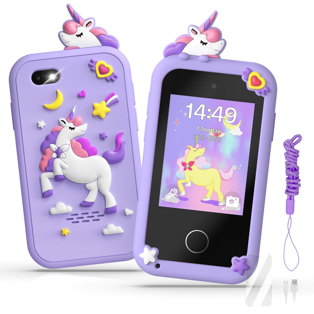 SnowCinda Kids Smart Phone with 2.8-inch touchscreen for safe, screen-based play
