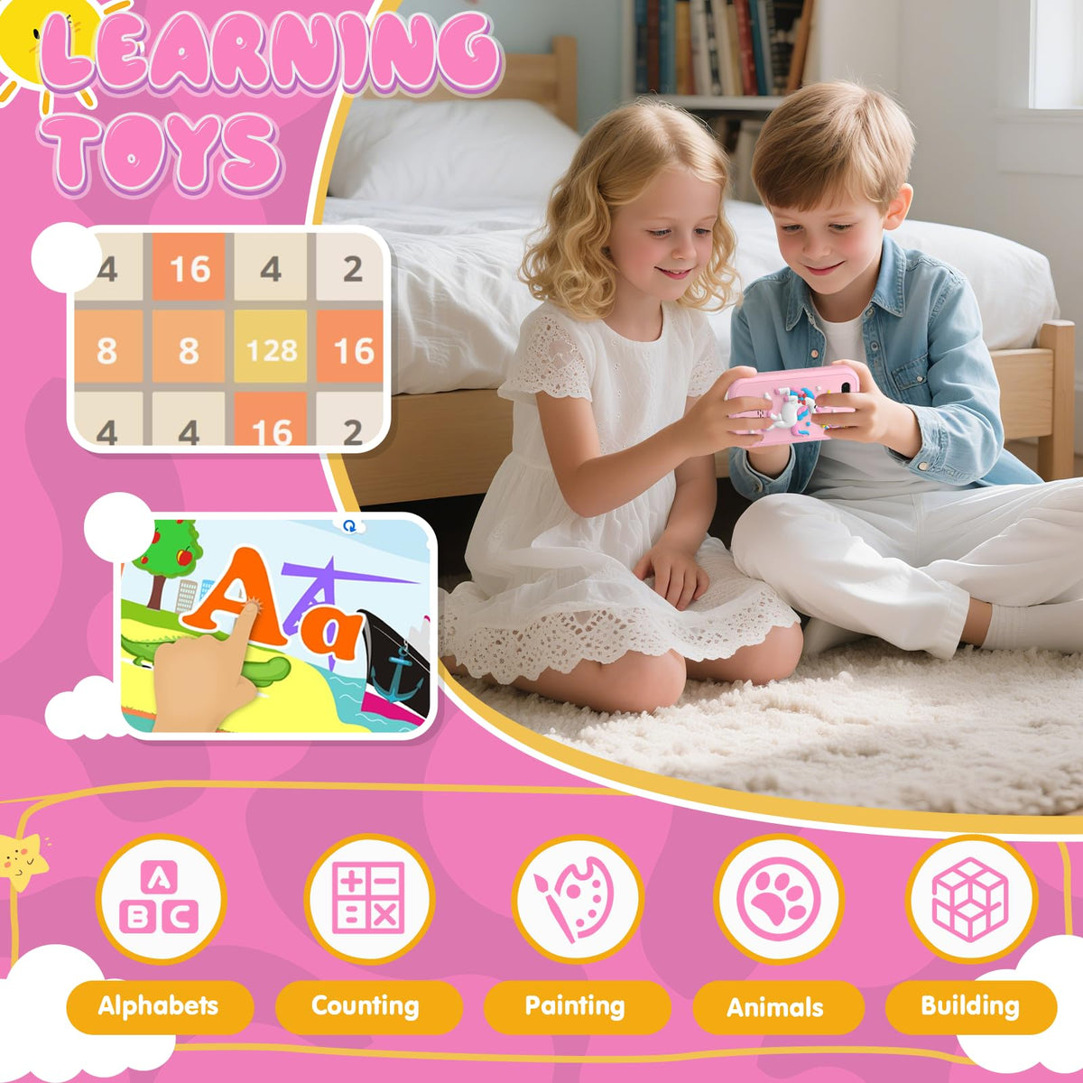SnowCinda toy with tempered glass screen protector for scratch resistance