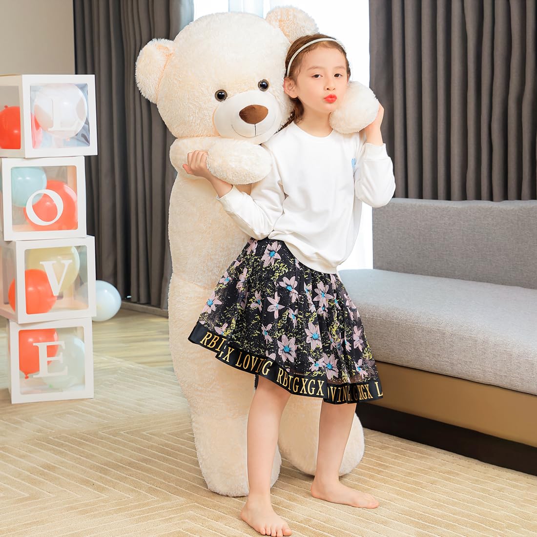 Snowolf fluffy lifelike bear adding warmth as home décor.