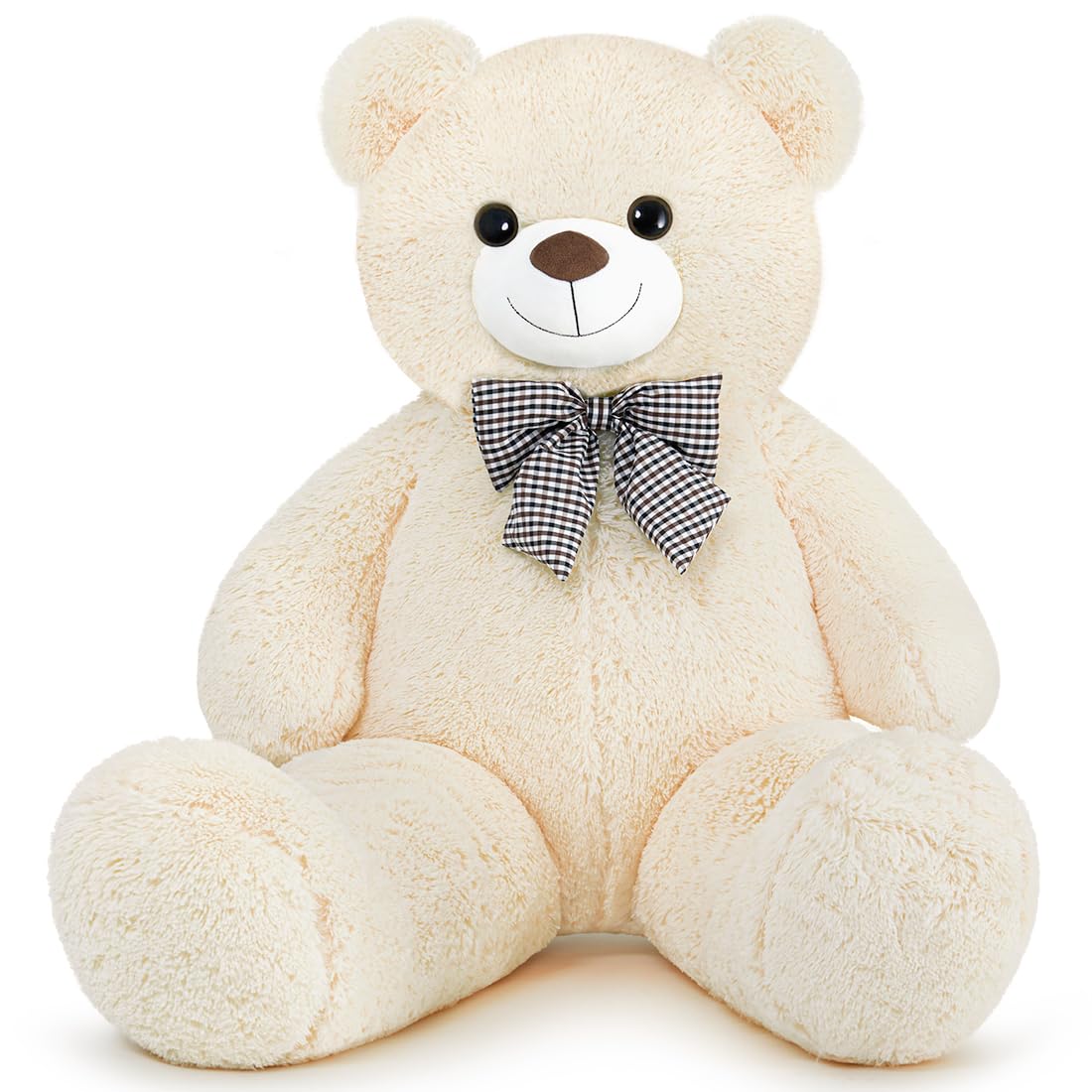 Snowolf 120 cm plush bear provides a soft, cuddle-worthy presence for kids and adults.