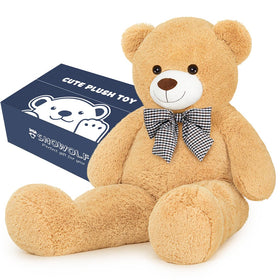 SNOWOLF giant teddy bear 120 cm tall, ideal for hugs and play.