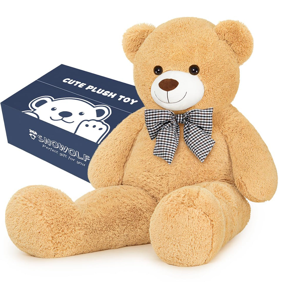 SNOWOLF giant teddy bear 120 cm tall, ideal for hugs and play.