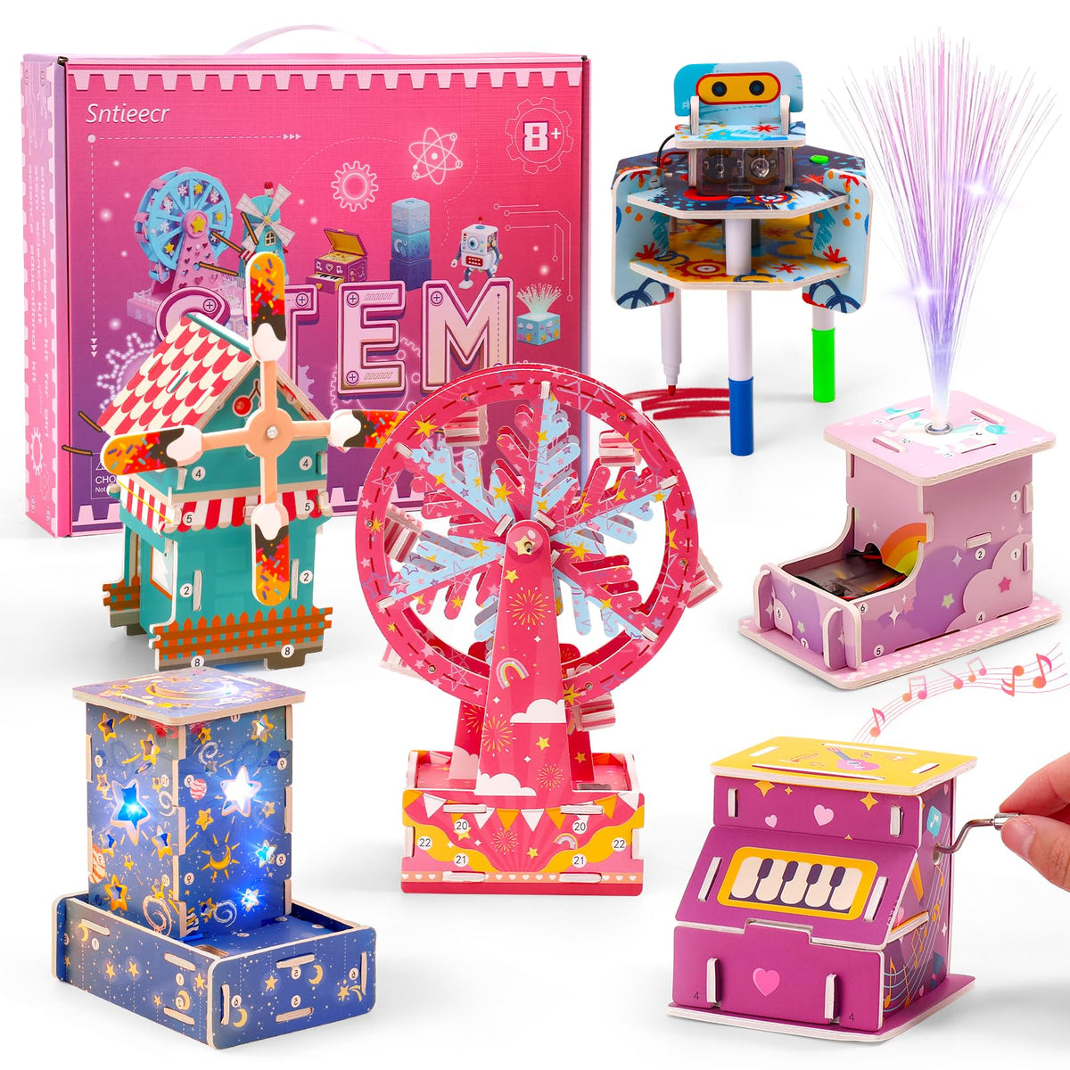 Sntieecr 6-in-1 STEM kit fiber optic light project enhances visual learning