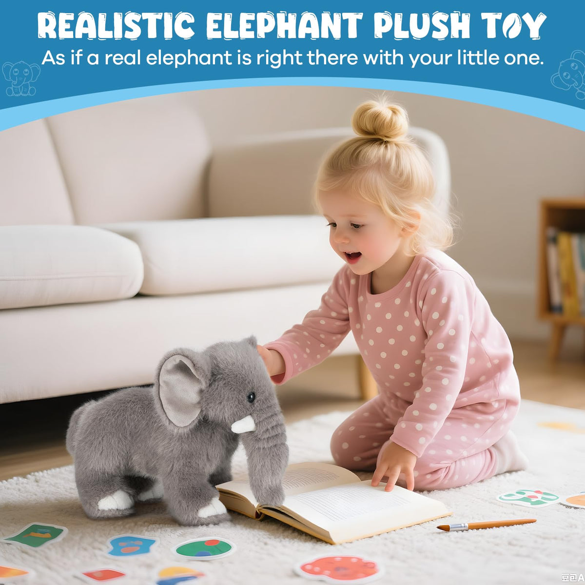 SnugBibble elephant plush features durable seams built for hugs and daily use.