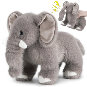 SnugBibble elephant plush with soft body, ideal for cuddling and safe play.