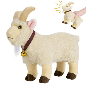 SnugBibble screaming goat plush face, ideal for pranks and laughter.