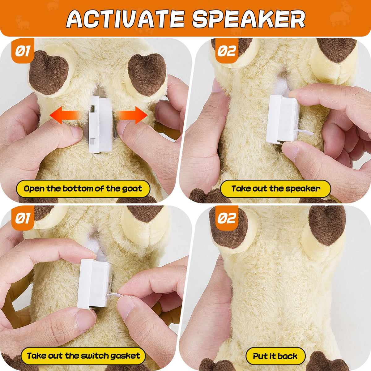 SnugBibble screaming-goat plush, perfect for game nights.
