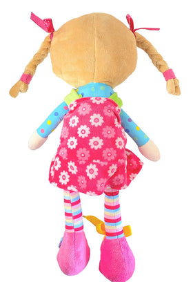 Snuggle Stuffs Sugar Snap rainbow colors engage toddlers during play.