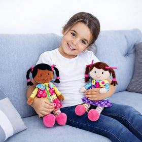 Sugar Snap doll buckles shoes to boost independent dressing sessions.
