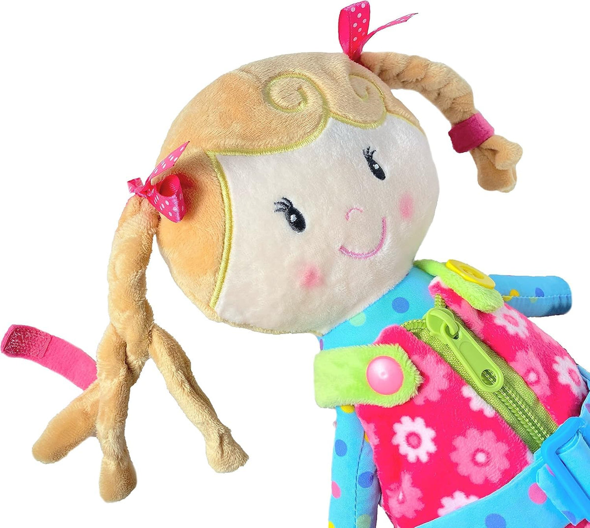 Snuggle Stuffs Sugar Snap hair bow practice supports styling skills.