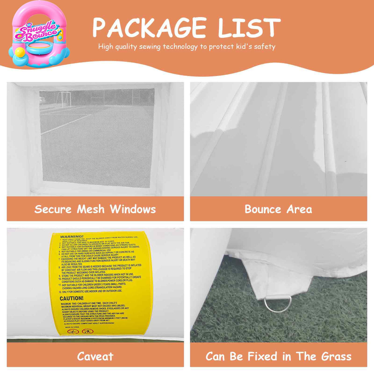 SnuggleBounce packaging reveals contents and easy assembly steps