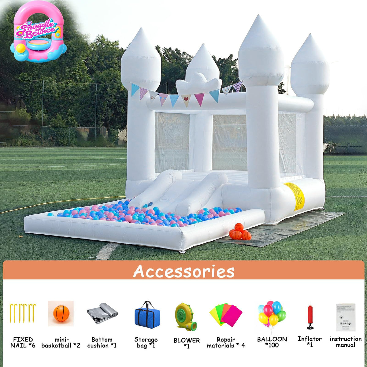 SnuggleBounce inflatable slide detail emphasizes safe, thrilling play