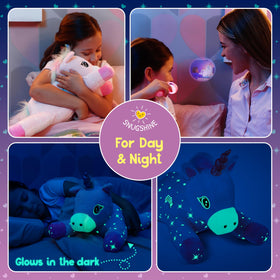 SNUGSHINE unicorn book included illuminates a brave bedtime story for little readers.