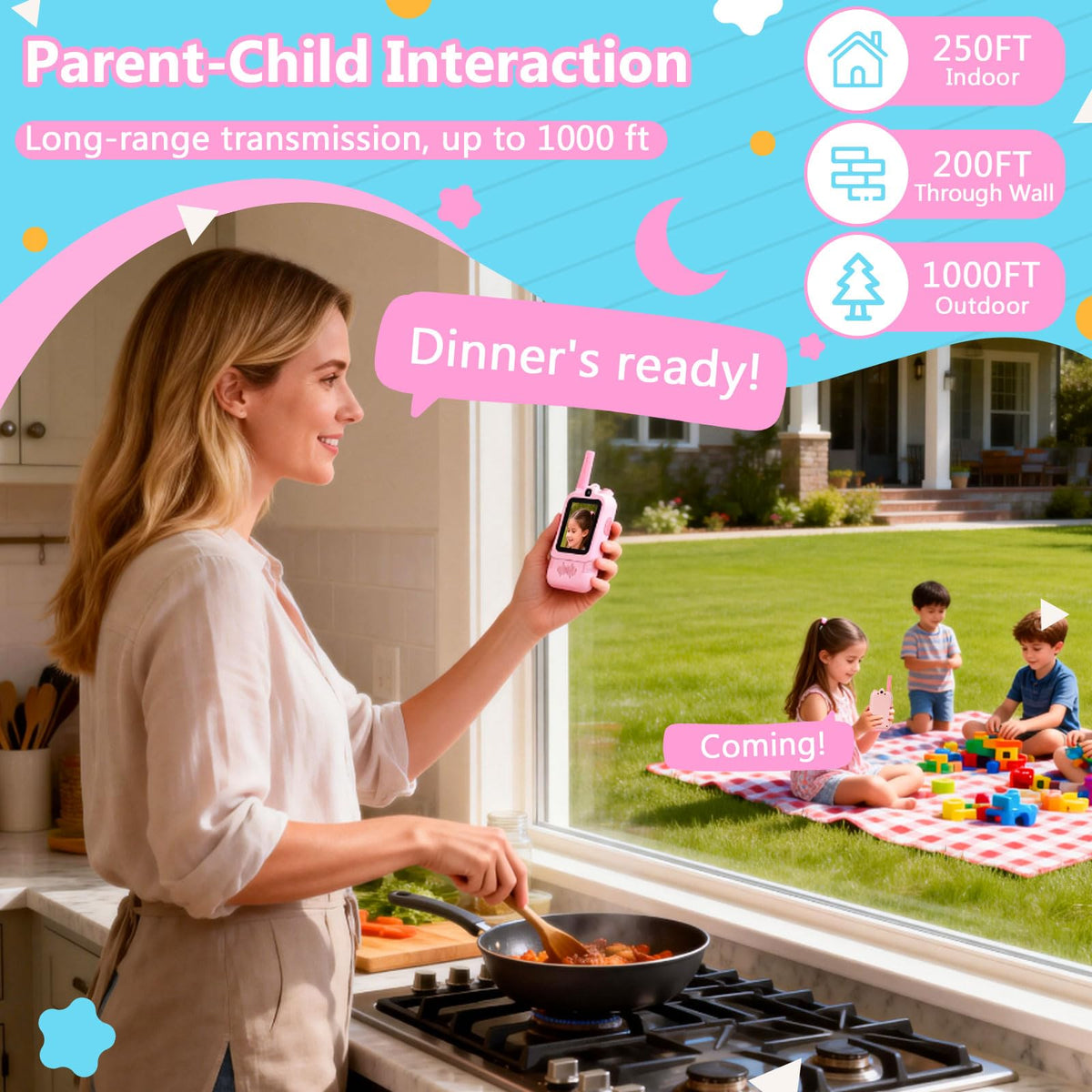 SNUGTOY long-range audio for smooth conversations in yard, park, and trails