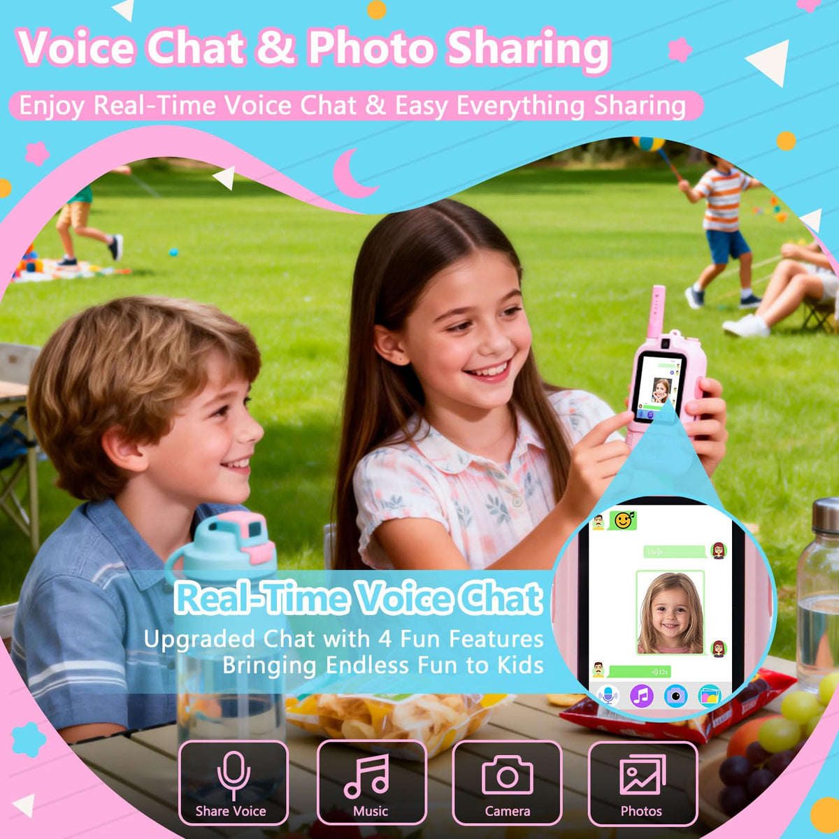 SNUGTOY 2.0-inch IPS screen for clear video chats and quick photo sharing