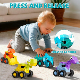 Snugzy dinosaur racing cars – head-swing feature enhances imaginative play.