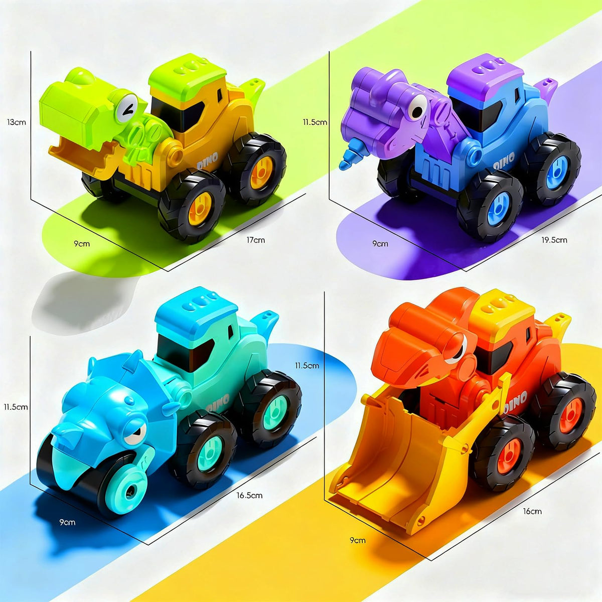 Snugzy gift-ready dinosaur-car set – perfect for birthdays and holidays.