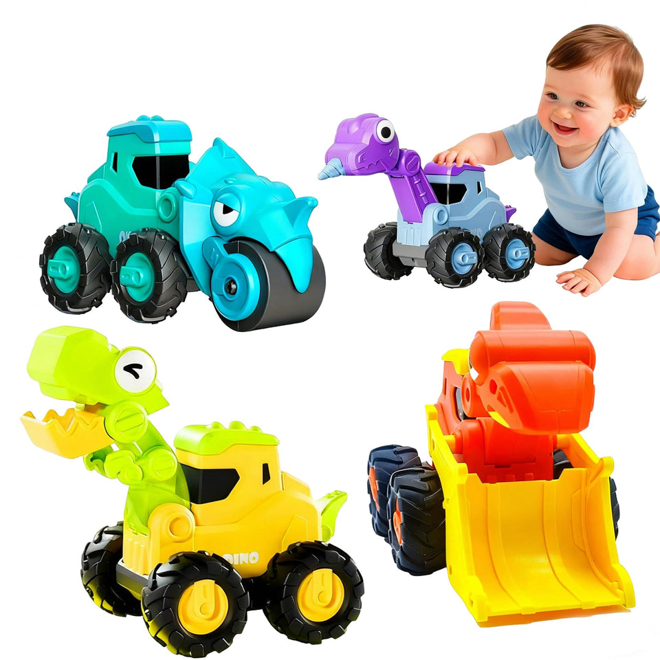 Snugzy press-to-go car set with dinosaurs – durable, kid-friendly four-pack for on-the-go play.